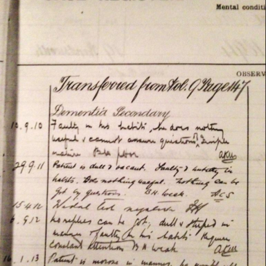 He was transferred to Leavesden Asylum...