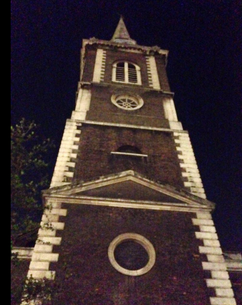 Walking to Brick Lane past St Boltolphs church, I realise that the Ripper found his victim very near here...
