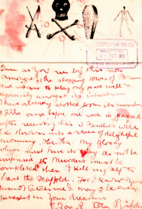 Just over a week after the Ripper Double Event this letter was received