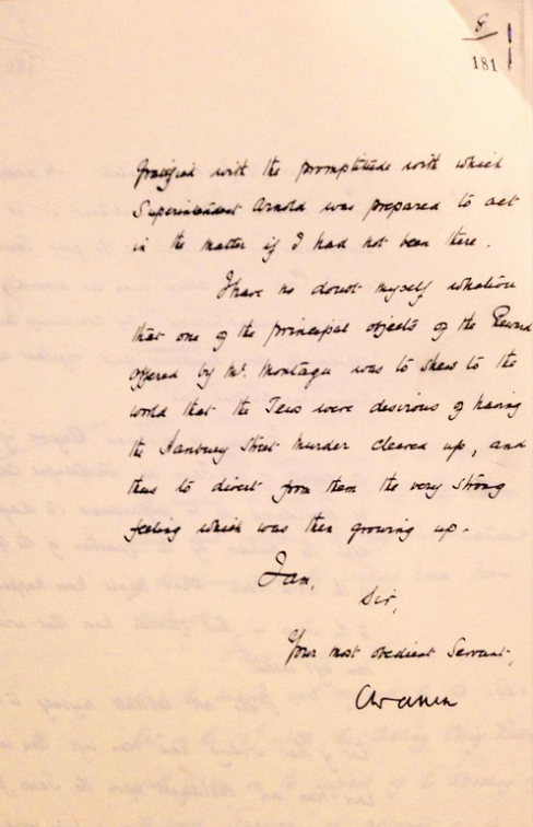 He resigned on the day of the final Ripper Murder