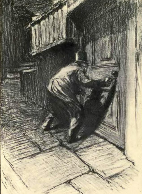 An image of the murderer as he returns to his refuge